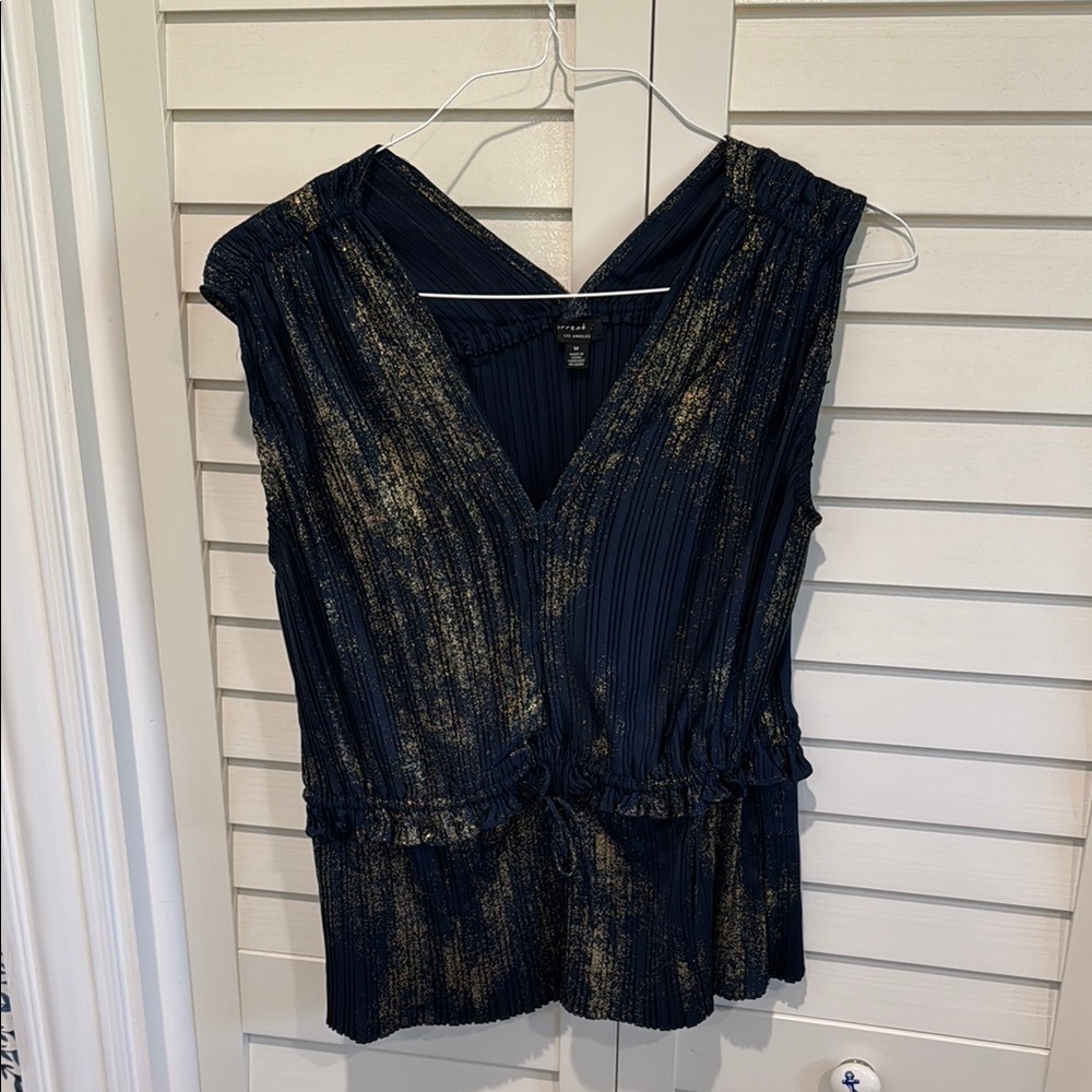 Women's Navy and Gold Top